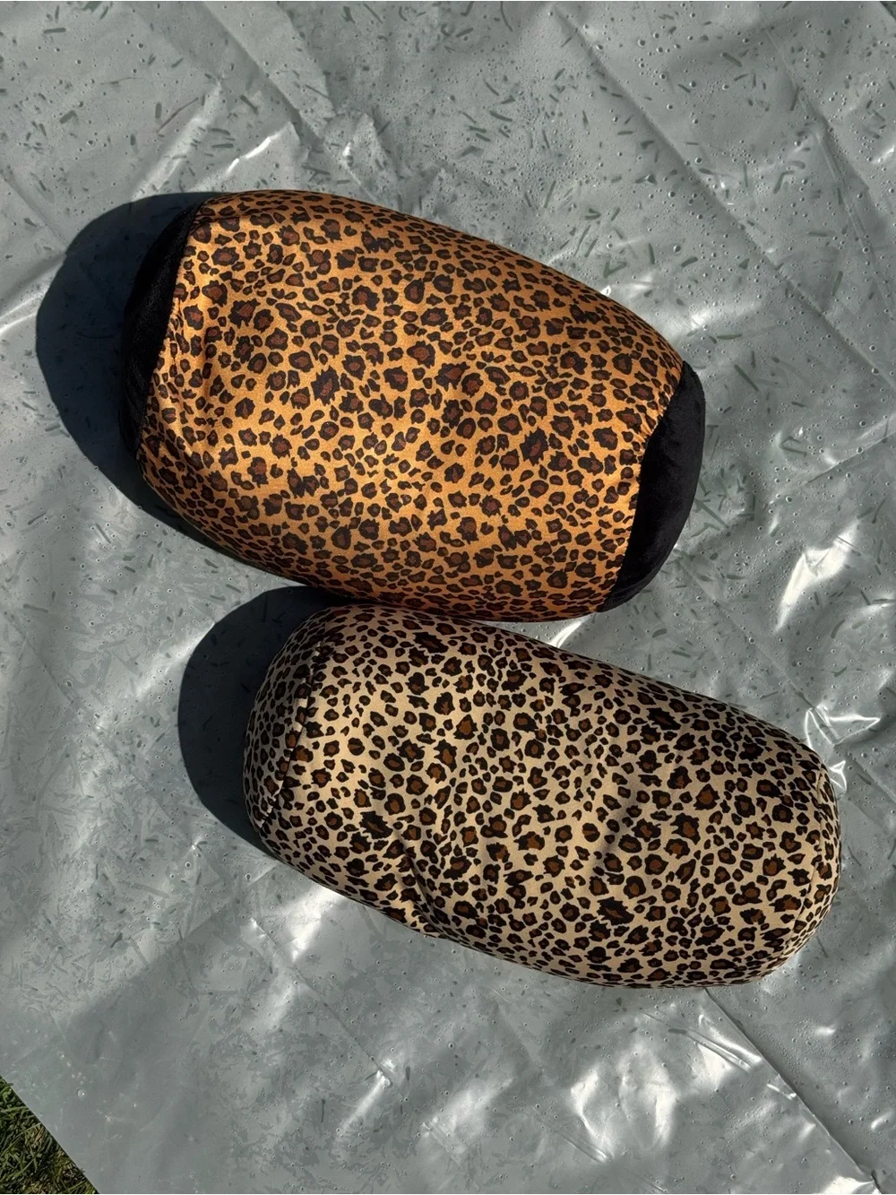 Leopard Print Neck Pillows - Tan & Brown